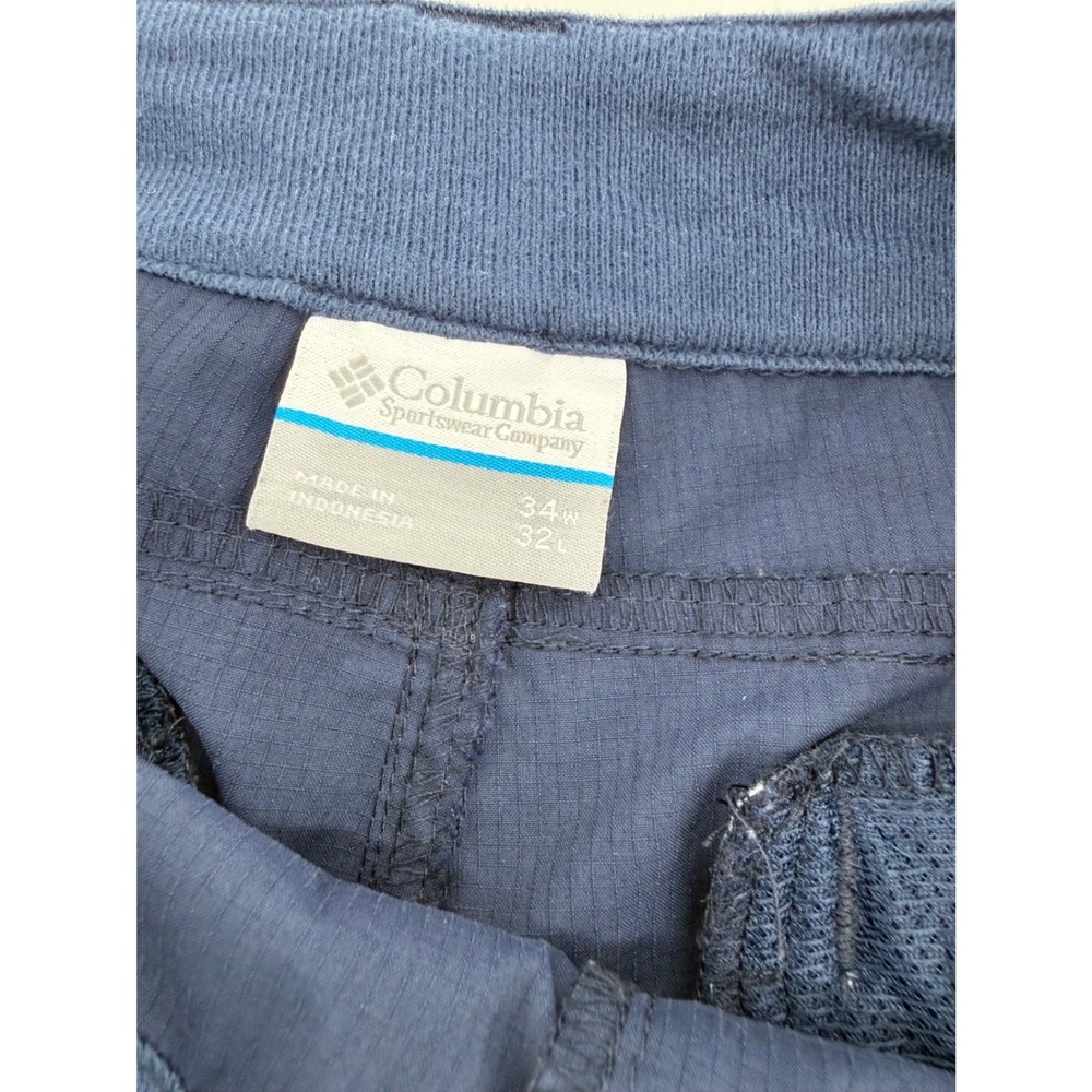 Columbia Silver Ridge Mens 34x32 Navy Blue Ripstop Cargo Hiking Pants UPF 50 - Picture 4 of 6